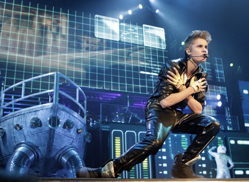 Justin Bieber at Staples Center on Oct. 2, 2012.