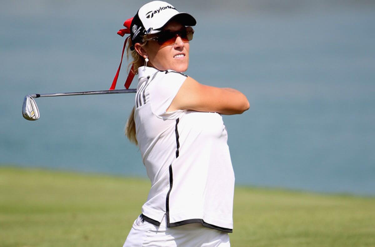 Natalie Gulbis plays an approach shot during the first round of the HSBC Women's Champions event in Singapore last month.