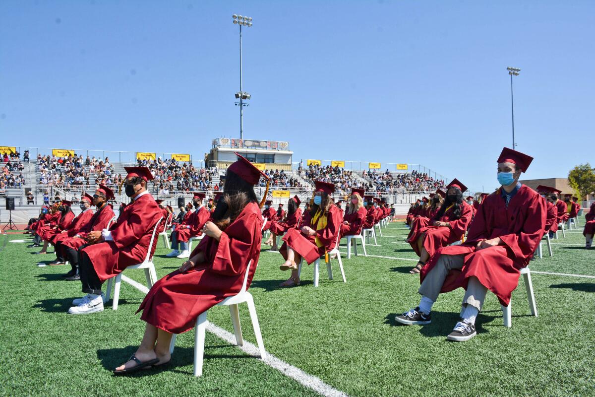 Students ready to graduate at Estancia High School