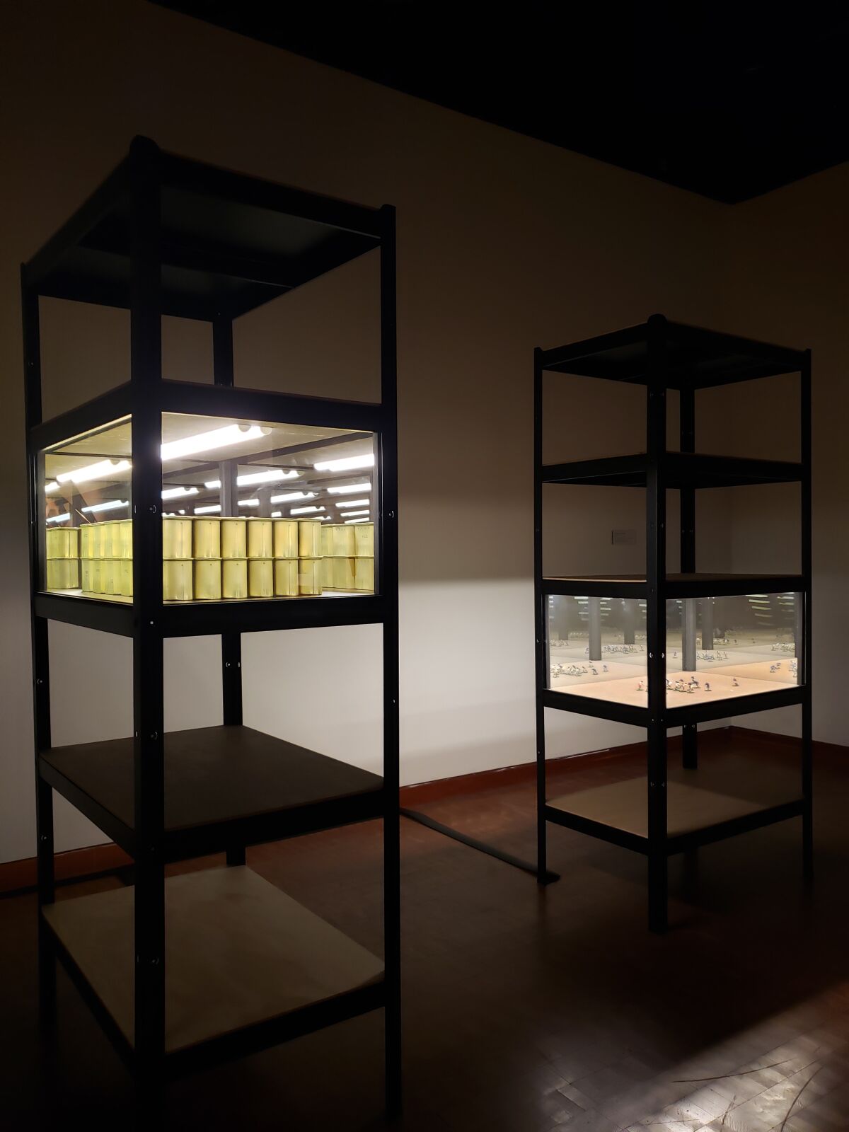 Glenn Kaino, "Taken Inventory (Keep Stock)," left, and "Taken Inventory (Endless Field)," 2023, mixed media