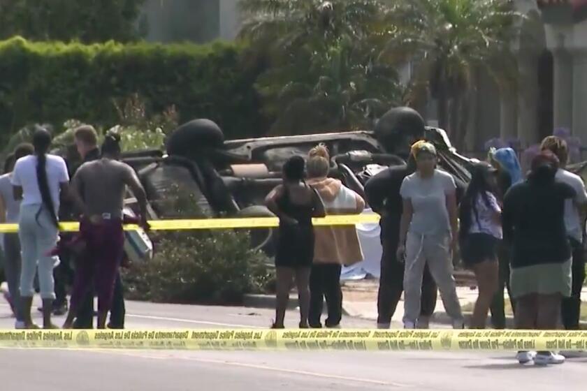 A man was fatally shot and a woman was wounded in a car-to-car shooting that occurred as their vehicle was being followed through a Venice neighborhood, police said. The incident began about 2:30 a.m. near the intersection of Brooks and 6th avenues.