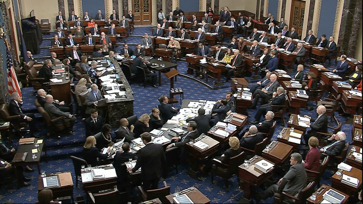 Senate floor during a vote in 2020 