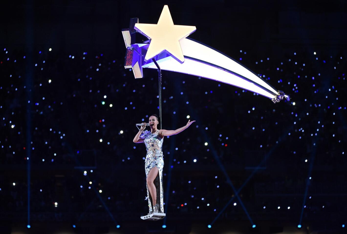 Katy Perry performs during the Super Bowl XLIX halftime show.
