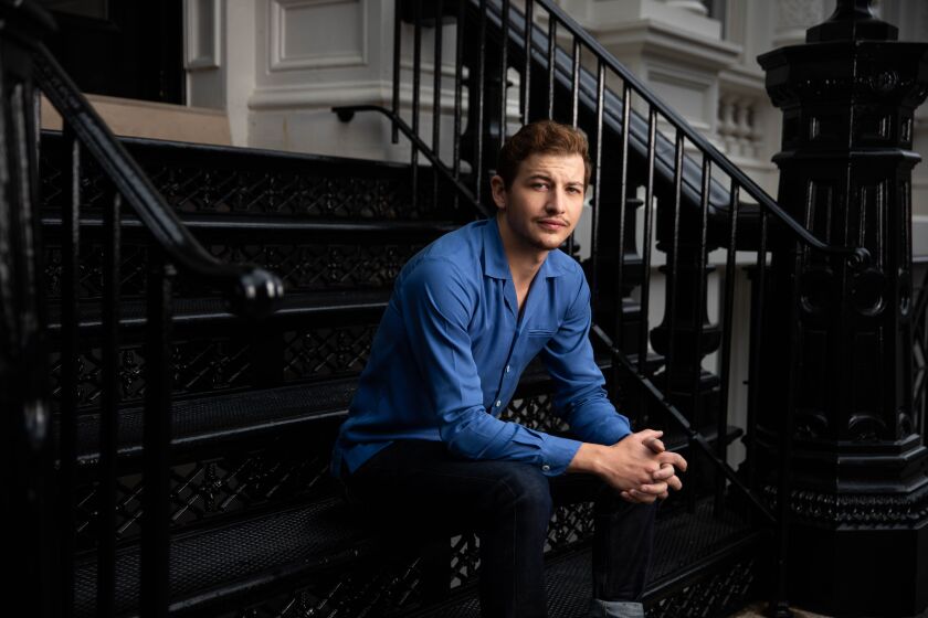 NEW YORK, NY - 10/13/21: Actor Tye Sheridan, who has roles in The Tender Bar and The Card Counter, poses for a portrait on Wednesday, October 13, 2021 in the NoHo neighborhood of New York City. (PHOTOGRAPH BY MICHAEL NAGLE / FOR THE TIMES)