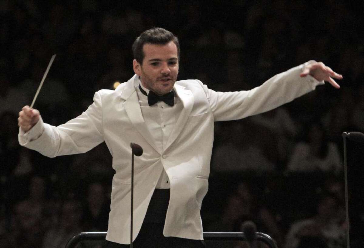 Lionel Bringuier conducts Tchaikovsky's Fifth Symphony at the Hollywood Bowl on Aug. 02, 2011.