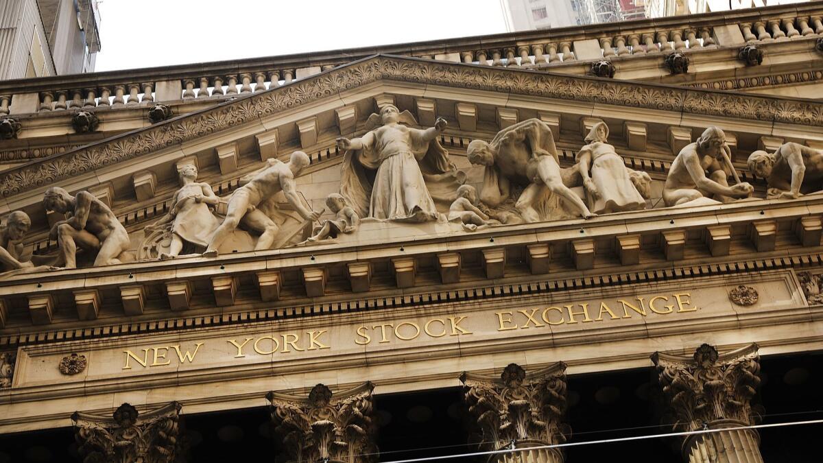 The pediment of the New York Stock Exchange in Manhattan.