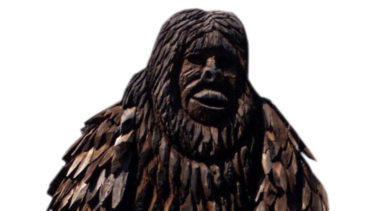 A statue of Bigfoot in Willow Creek, Calif. The obscure literary genre "Bigfoot erotica" is in the news.