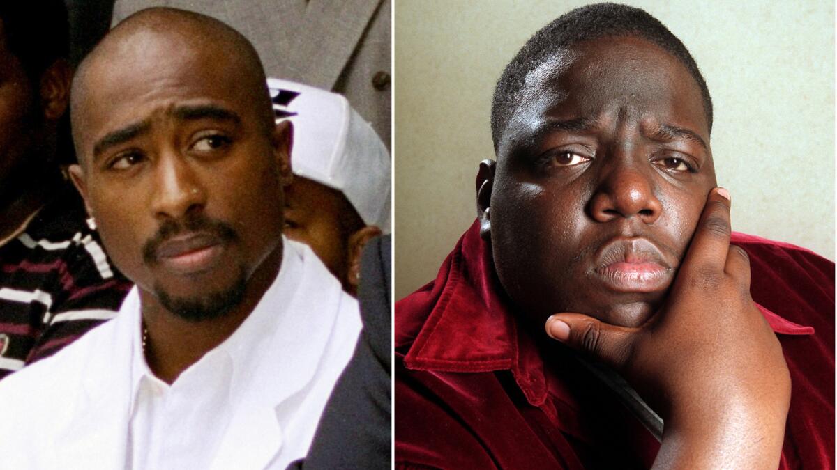 USA Network has ordered a pilot for "Unsolved," a series exploring the murders of rappers Tupac Shakur, left, and Biggie Smalls.