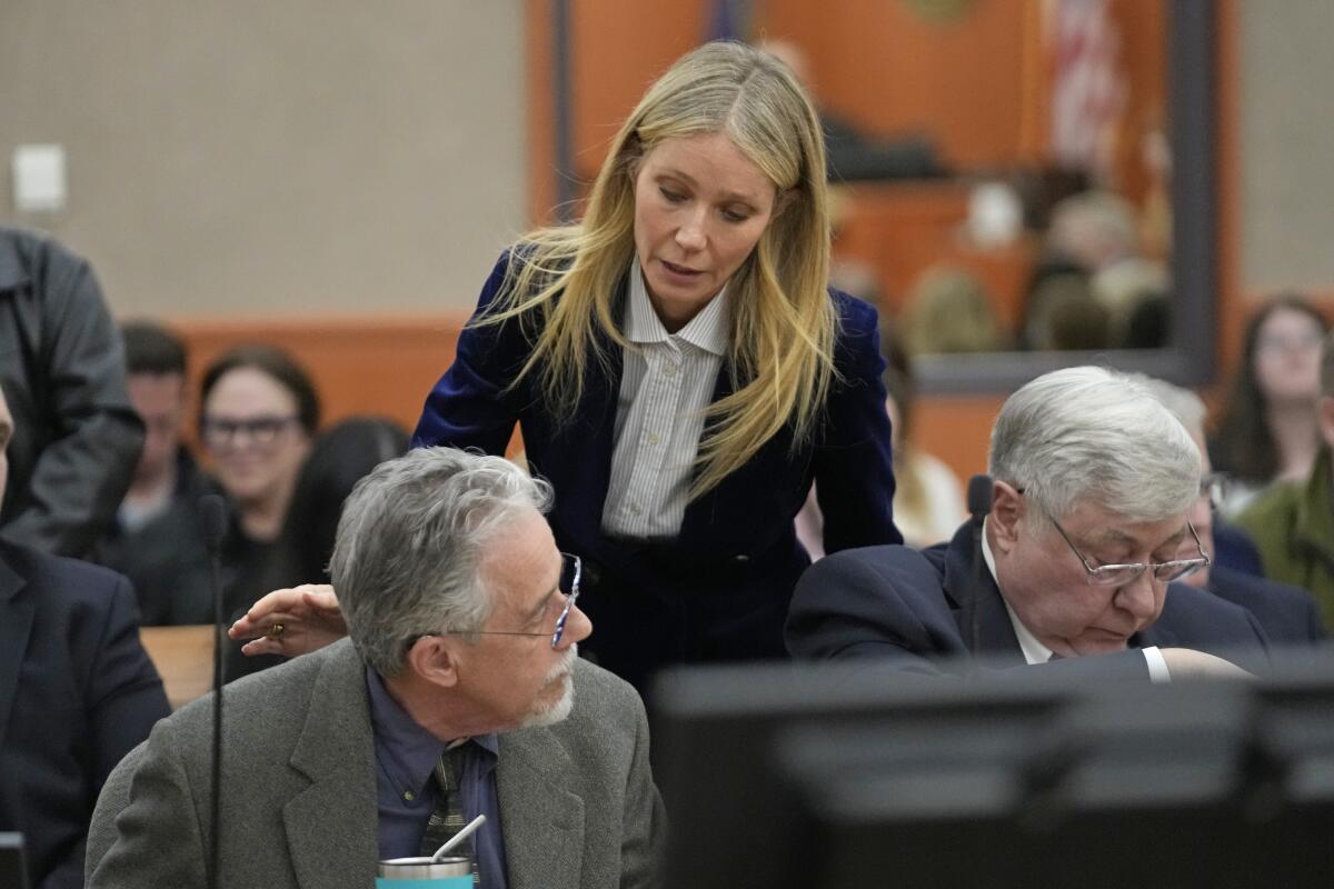 Gwyneth Paltrow enters the courtroom for her trial in Park City, Utah. 