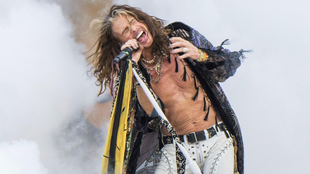 Steven Tyler of Aerosmith performs in New Orleans on May 5, 2018.