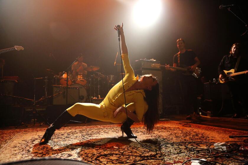 Juliette Lewis gives a frantic performance of "Stand Back" during Fleetwood Mac Fest, a concert featuring a host of artists and musicians honoring the band, at the Fonda Theater on Wednesday night.