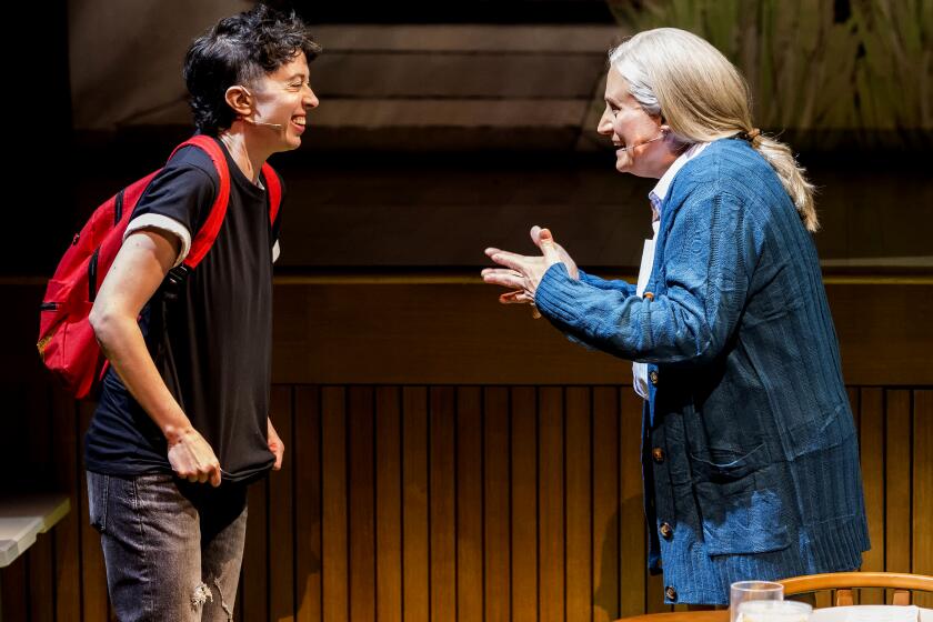 From L to R: Adina Verson and Daya Curley in the world premiere of "A Transparent Musical" at Center Theatre Group / Mark Taper Forum May 23 through June 25, 2023. Photo credit: Craig Schwartz Photography