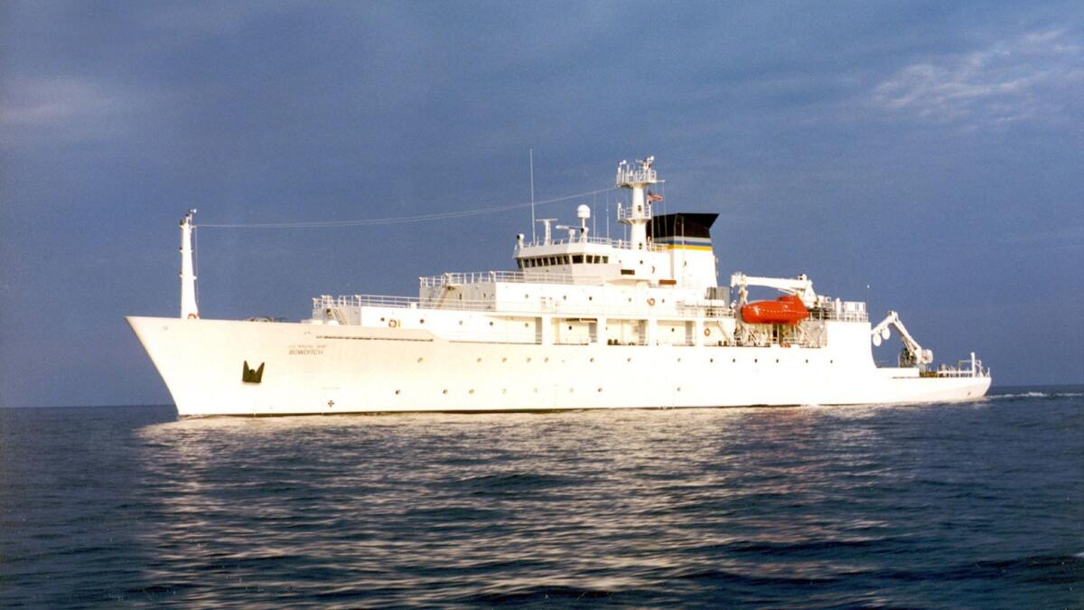 An undated file photo released by the U.S. Navy Visual News Service showing the USNS Bowditch, a T-AGS 60 Class Oceanographic Survey Ship.