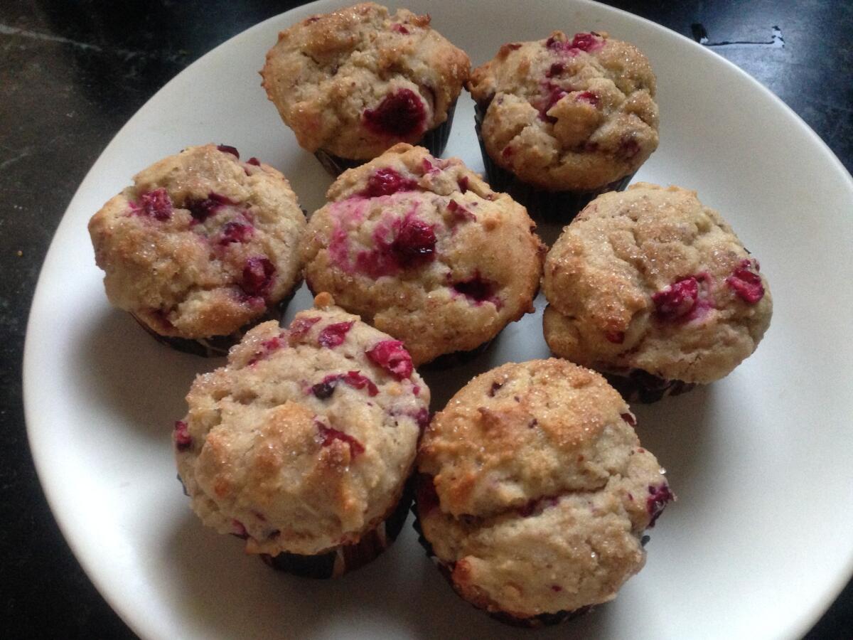 Cranberry muffins made with a recipe in "The How Can It Be Gluten Free Cookbook" from "America's Test Kitchen."