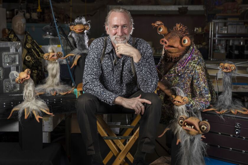 BURBANK, CA - JANUARY 28: Brian Henson of the Jim Henson Co. sits for portraits at the Jim Henson Creature Shop on Thursday, Jan. 28, 2021 in Burbank, CA. (Brian van der Brug / Los Angeles Times)