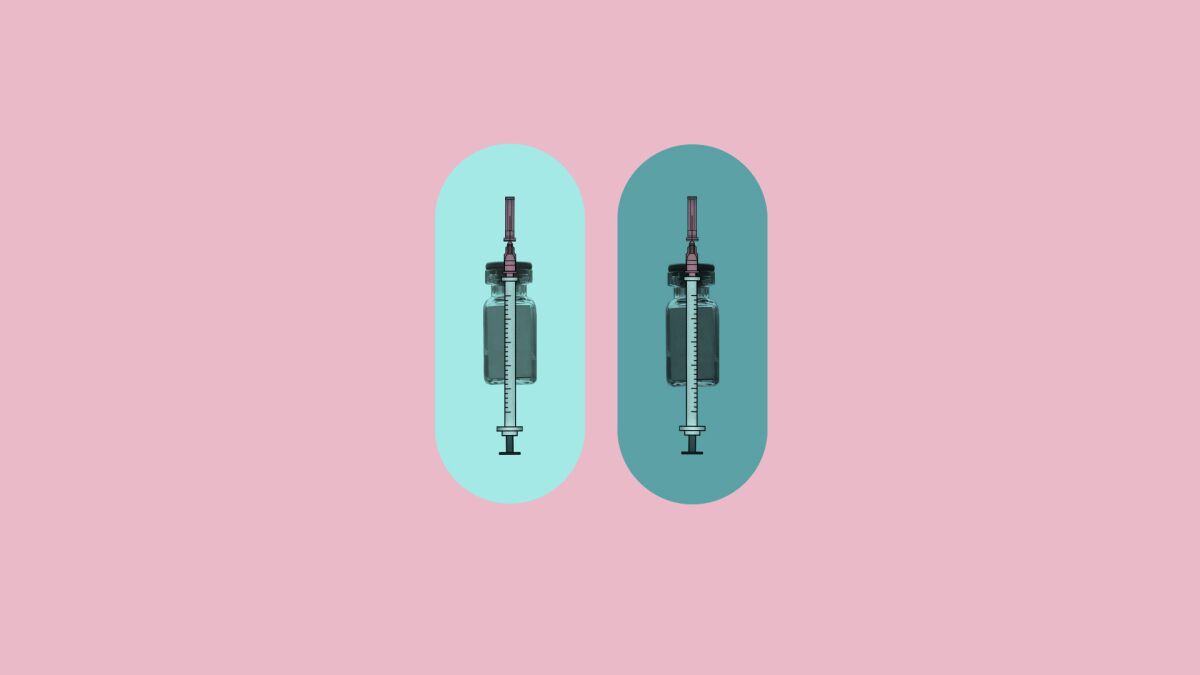 An illustration of two vaccines side by side