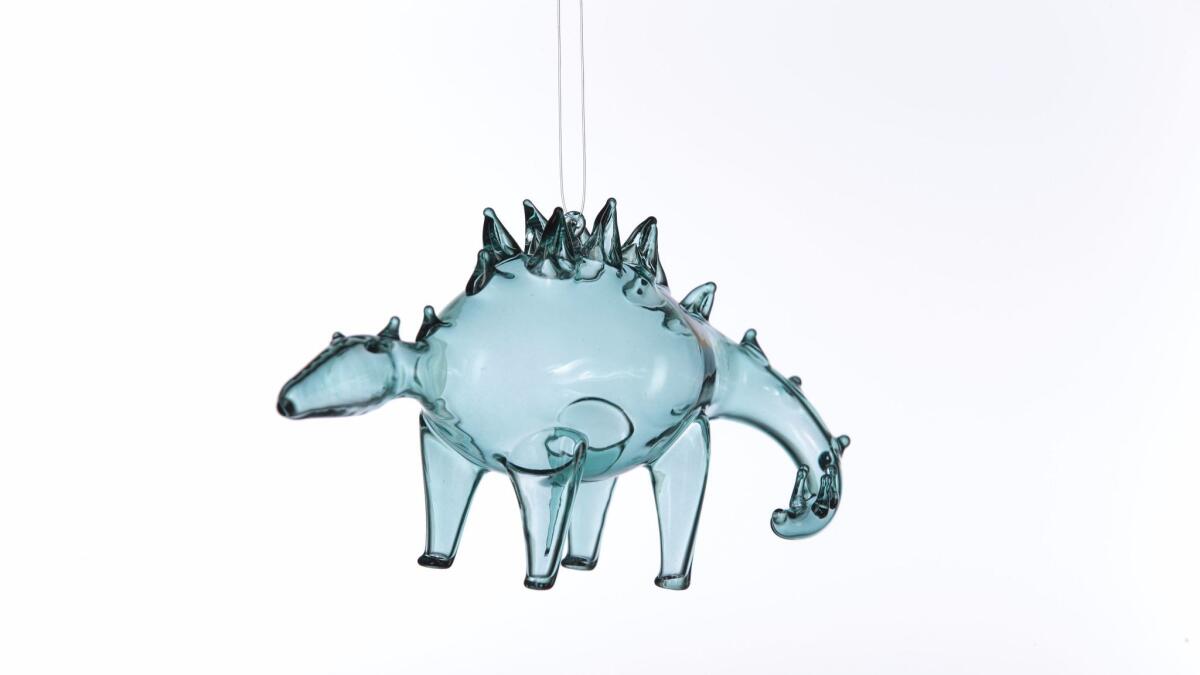 A gleaming glass stegosaurus.