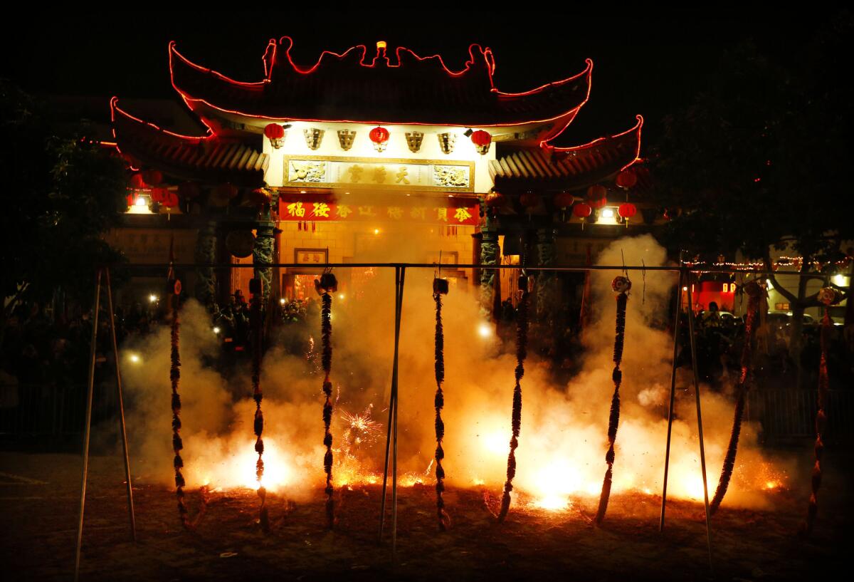 The Thien Hau Temple in Chinatown rang in the Year of the Monkey with firecrackers and a midnight ceremony.