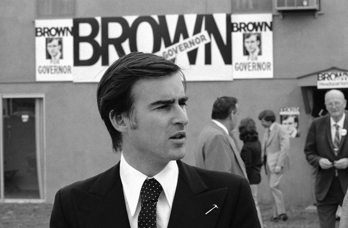 Brown campaigns in Riverside in 1974.