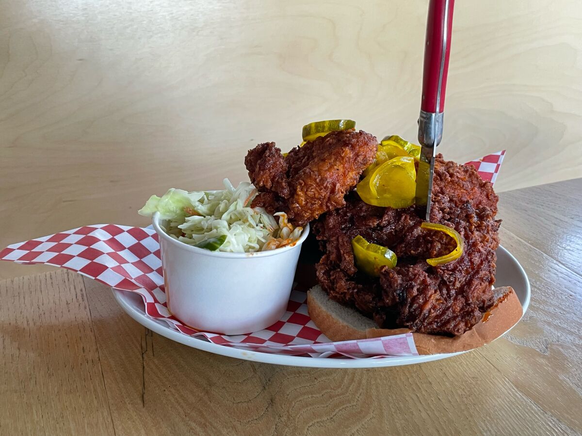 Hot chicken plate from All Day Baby.