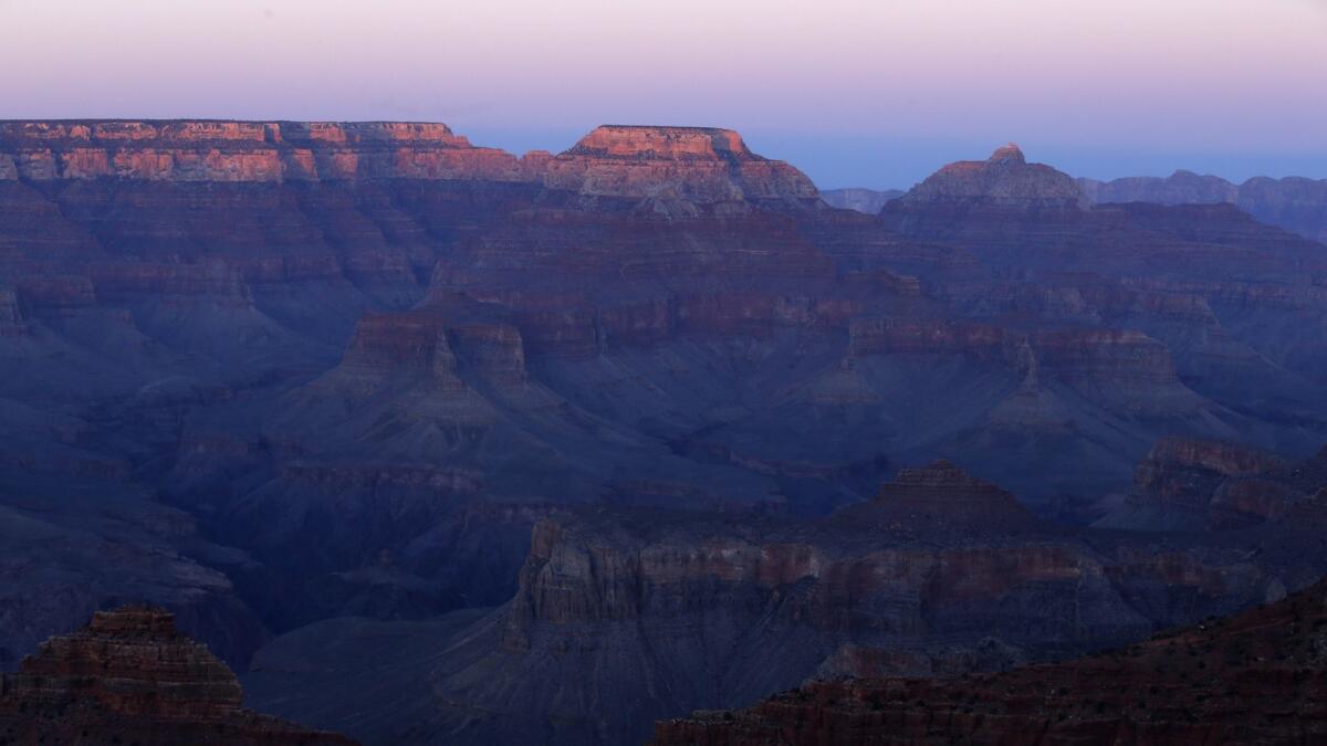 The sun sets on the Grand Canyon on March 9, 2015.