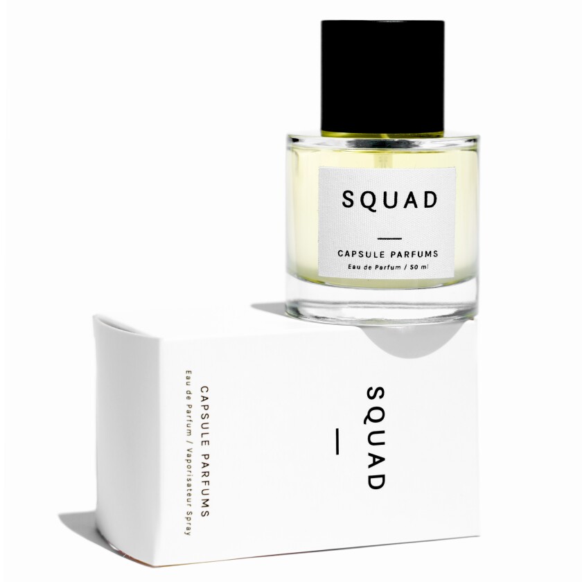 A bottle of "Squad" by Capsule Parfumerie