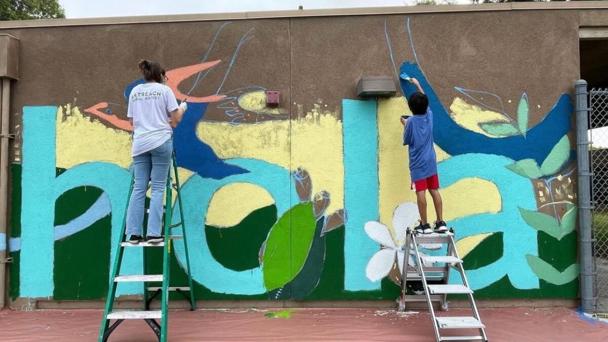 Valley Elementary students paint mural homage to Kumeyaay Pomerado News