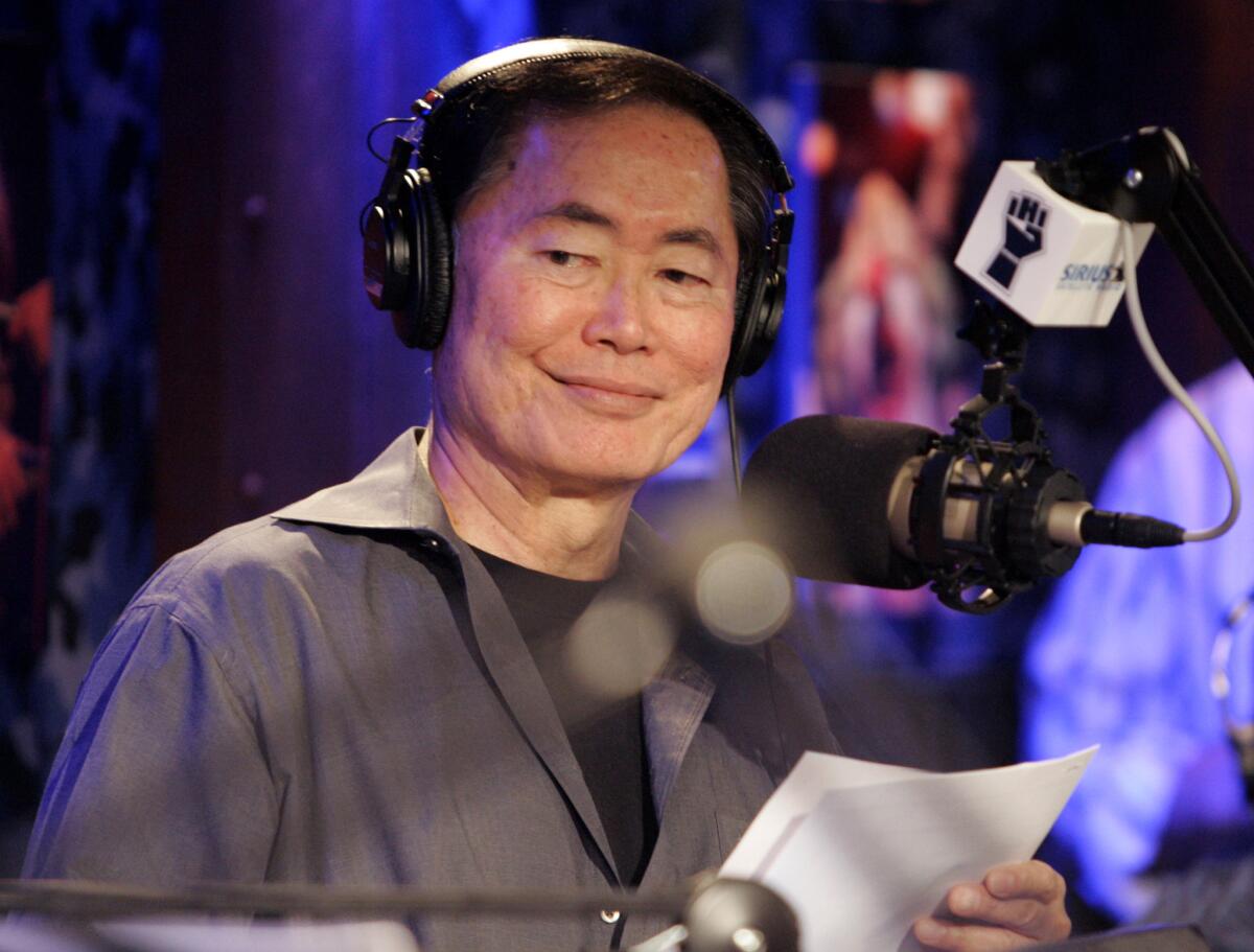 George Takei, who played Sulu on the popular television show and movie series "Star Trek," appearing on Howard Stern's Sirius Satellite Radio program in New York on Jan. 9, 2006.