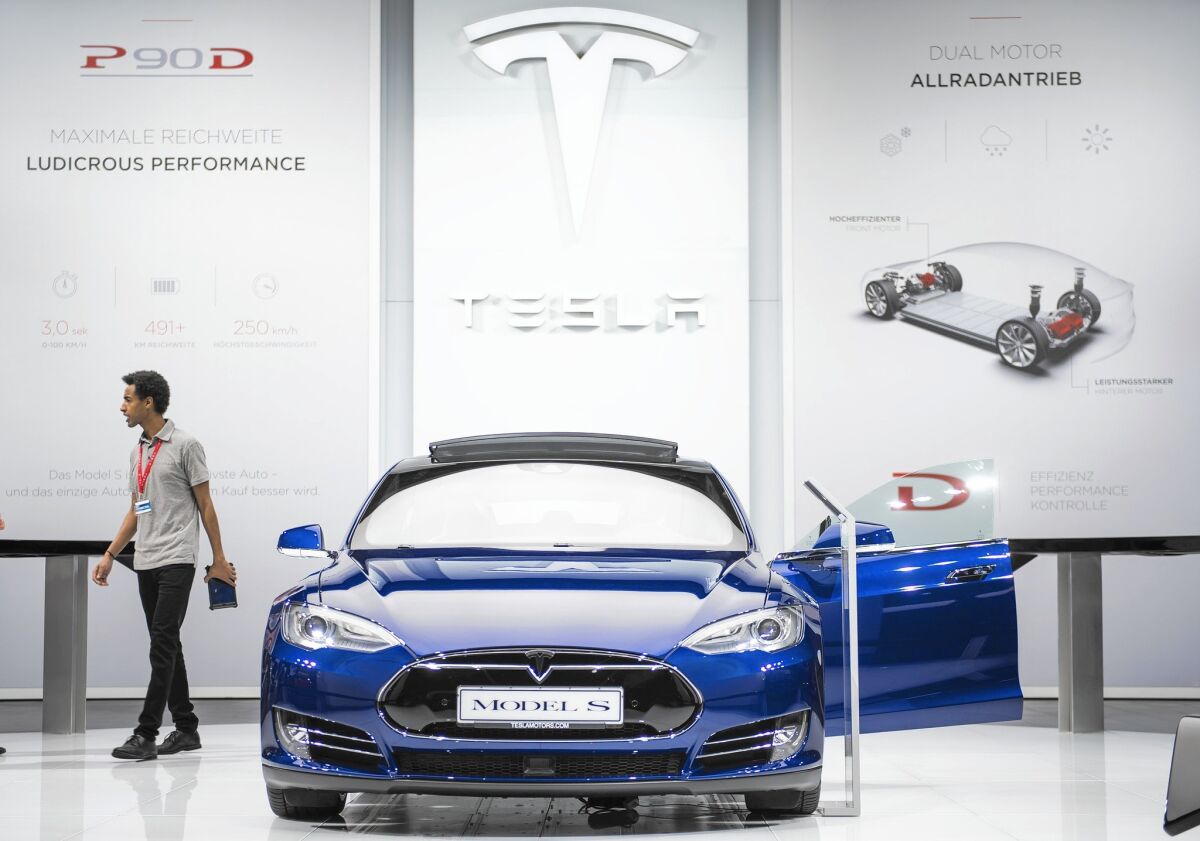 Tesla sold more electric cars in Germany last year than any other brand. Above, the company’s Model S.
