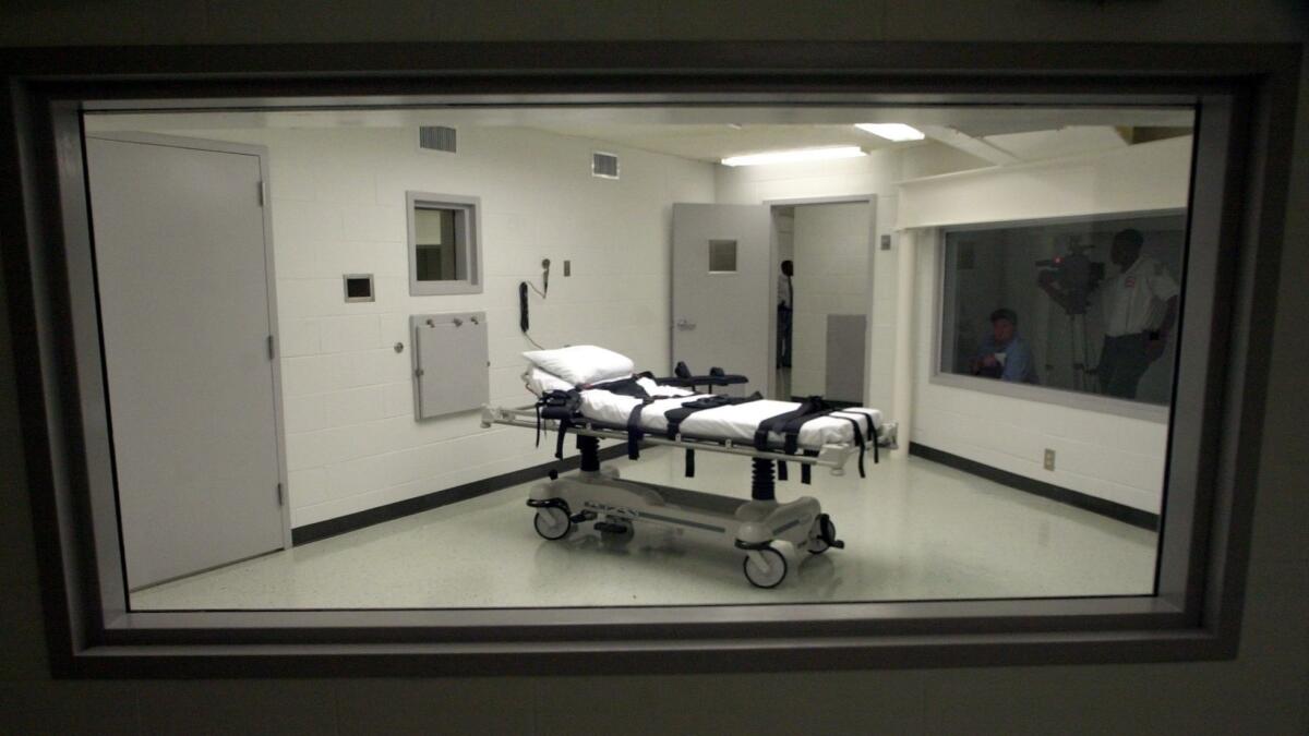 Alabama's lethal injection chamber at Holman Correctional Facility in Atmore, Ala. in Oct. of 2002.
