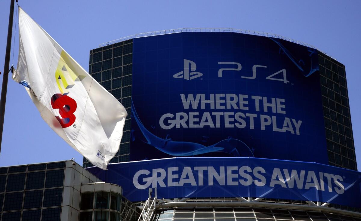 The E3 flag flies over the Convention Center where the E3 (Electronic Entertainment Expo) will get underway in Los Angeles.