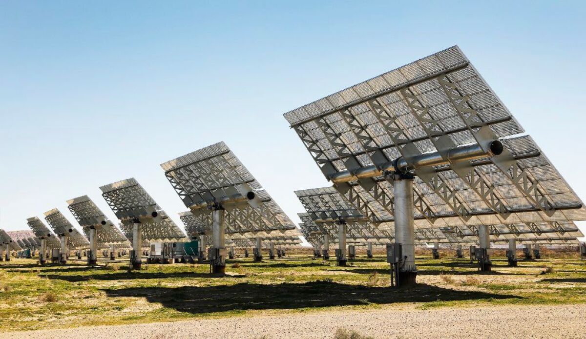 A solar power facility in Borrego Springs, Calif., generates electricity on Feb. 11, 2019.