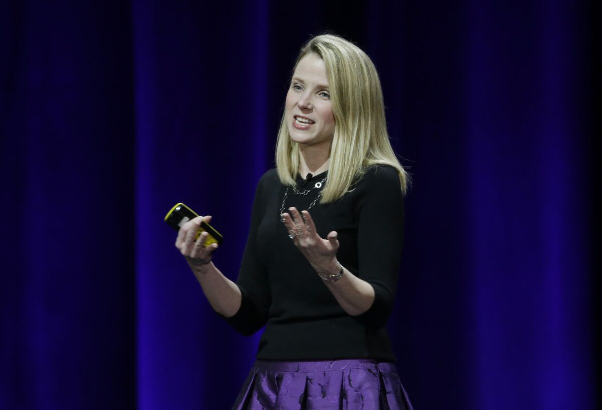 Yahoo President and CEO Marissa Mayer at a February conference.