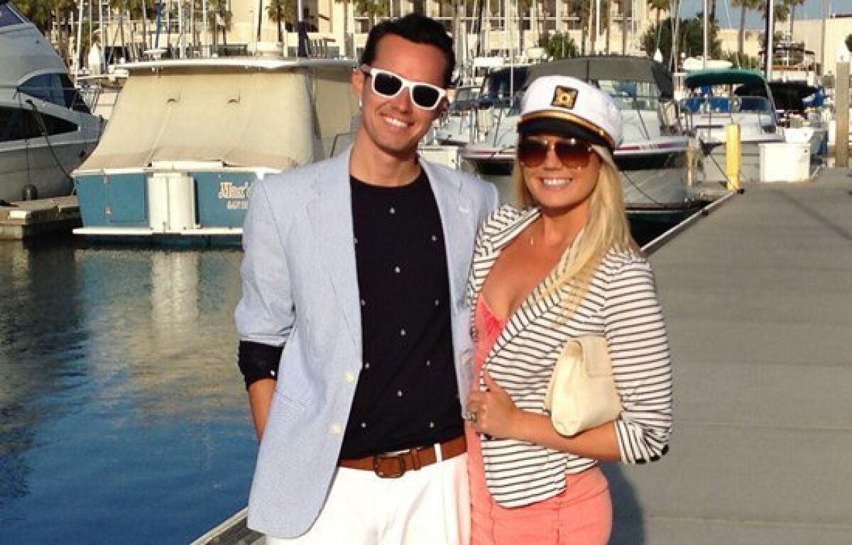 Tim King and his seventh date dressed the part to go sailing on San Diego Bay March 27.