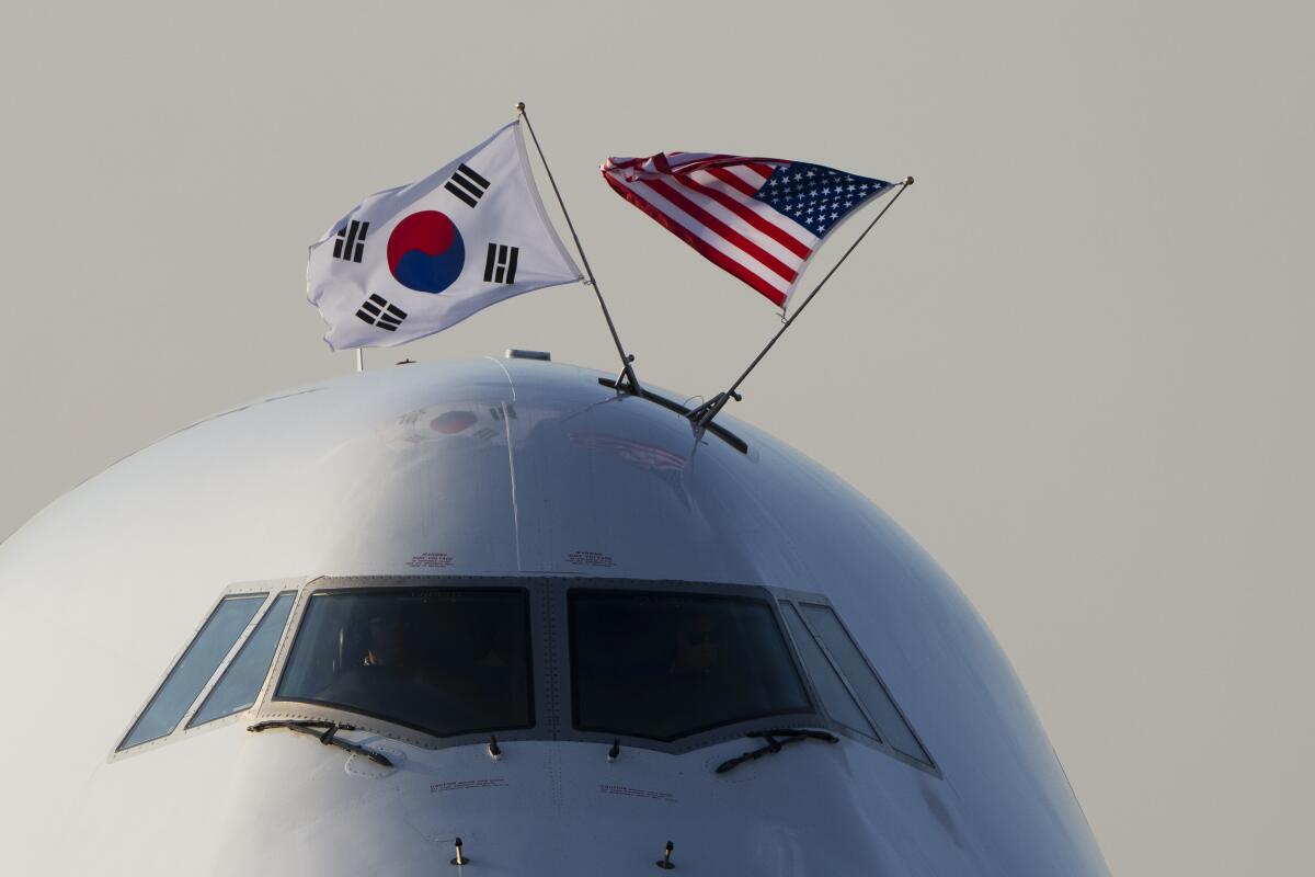 Two flags appear on a plane.