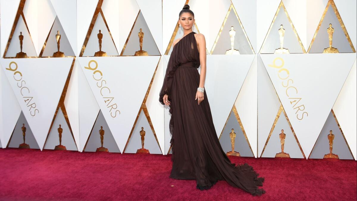 Zendaya on the red carpet at the 90th Academy Awards on Sunday.