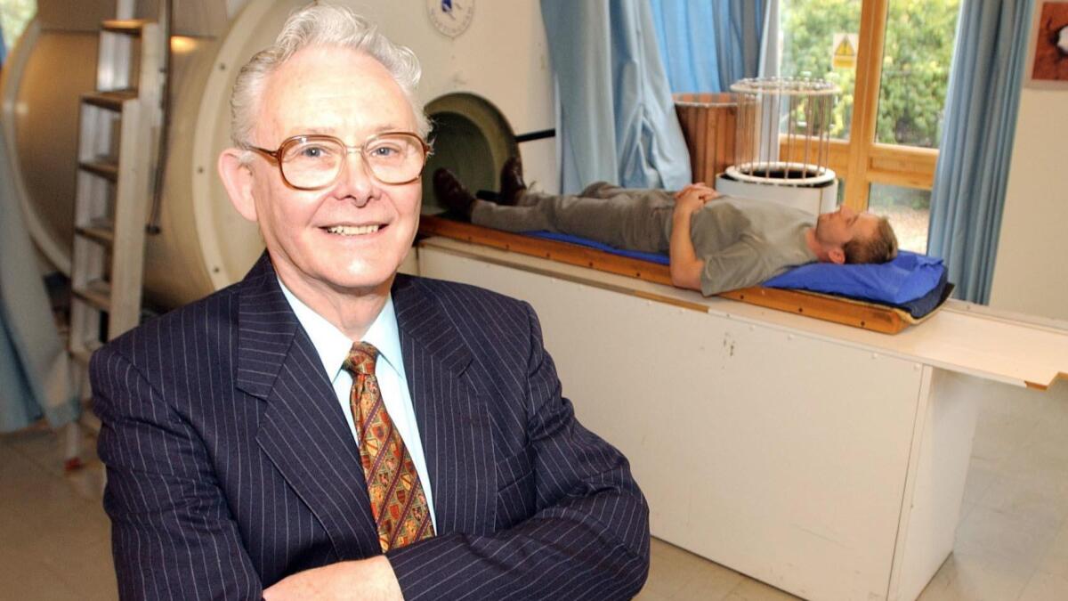 British Nobel Prize winner Peter Mansfield in Nottingham, England in 2003.