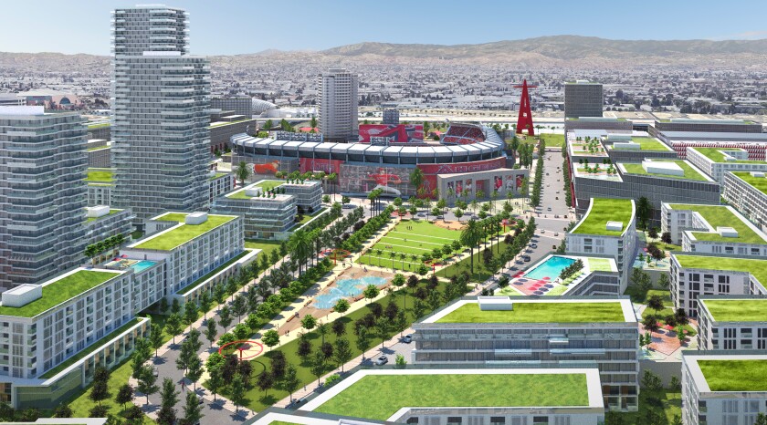 An artist's rendering of the proposed changes coming to Angel Stadium.