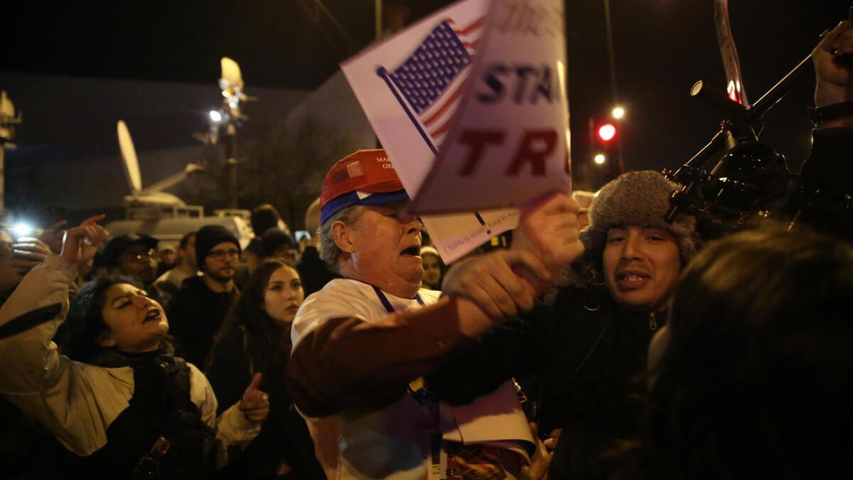 The chaos outside Donald Trump's canceled rally in Chicago on Friday.