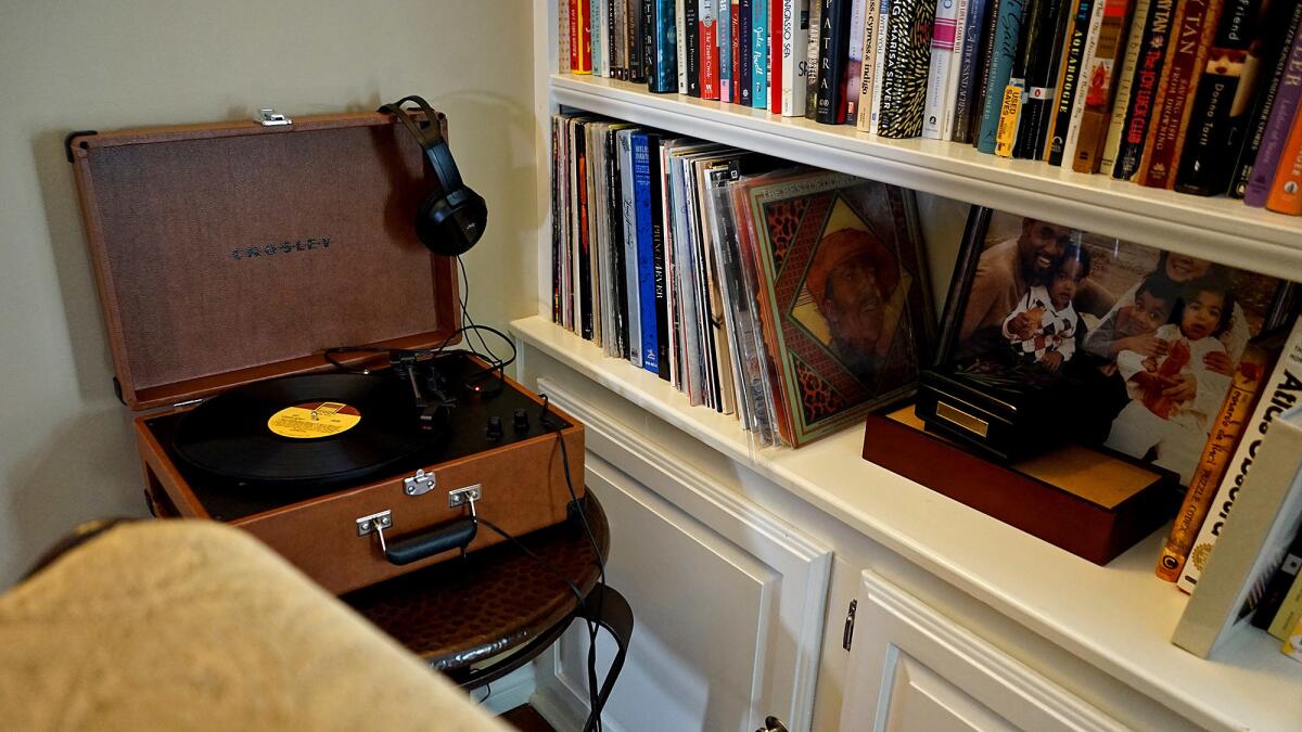 George got this phonograph to replace one with no headphone jack. "It took me a long time to find it," he says.