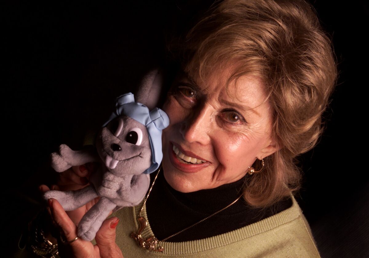June Foray is shown at her Woodland Hills home in 2000.