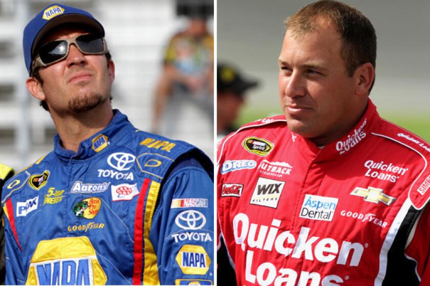 Martin Truex Jr., left, is out and Ryan Newman is in NASCAR's Chase for the Cup after penalties were handed down.