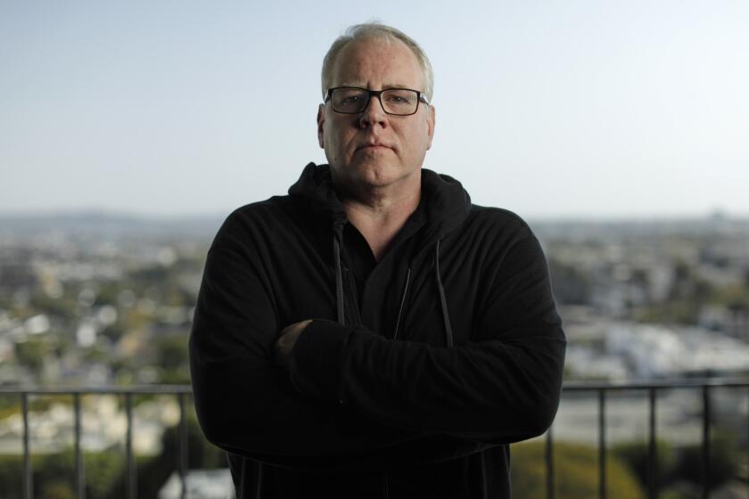 WEST HOLLYWOOD, CA -- MARCH 25, 2018: Los Angeles author Bret Easton Ellis at his West Hollywood home. (Myung J. Chun / Los Angeles Times)