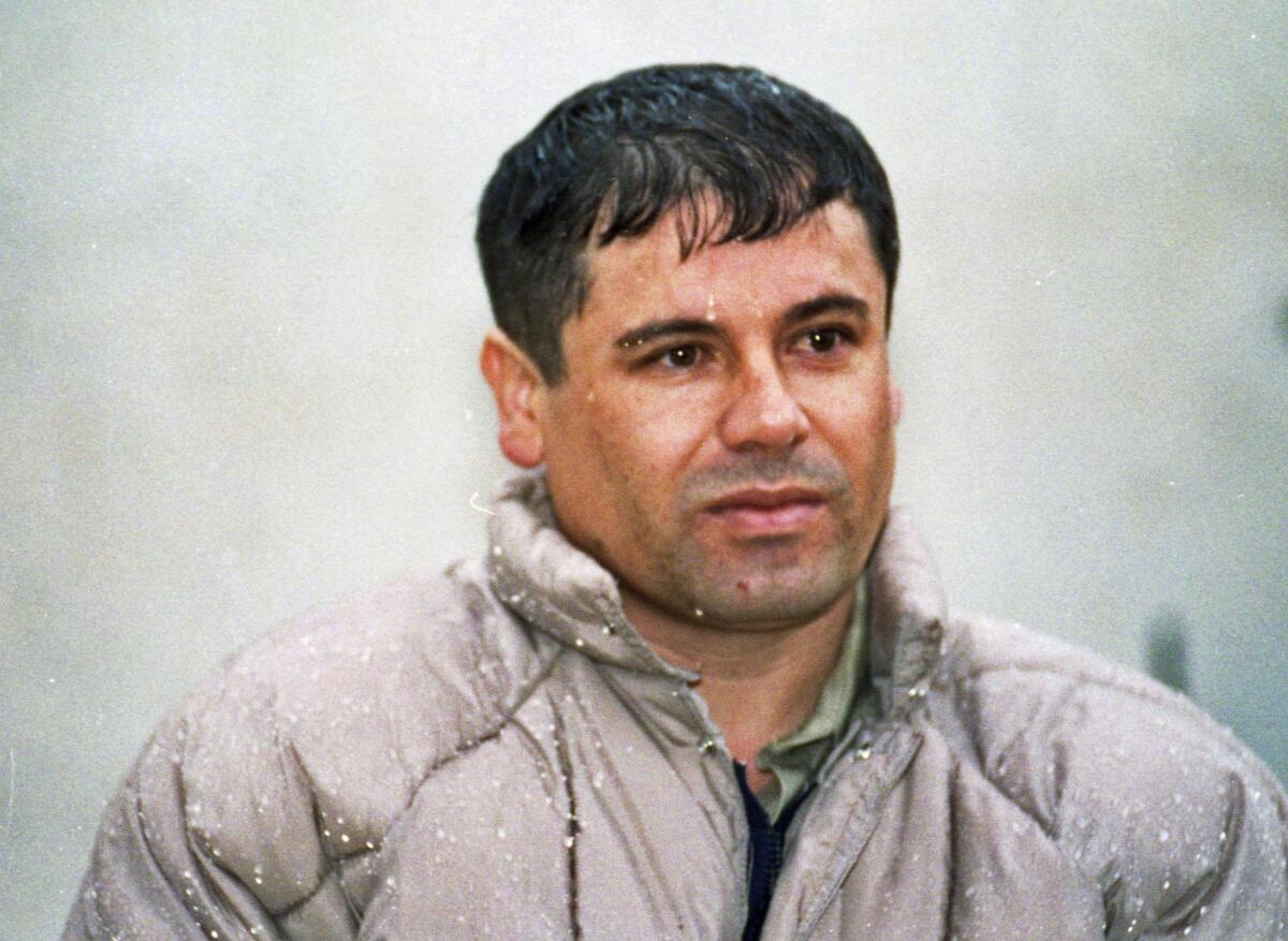 In this 1993 photo, Joaquin "Chapo" Guzman is shown to the media at a prison near Mexico City. He escaped from captivity in 2001.