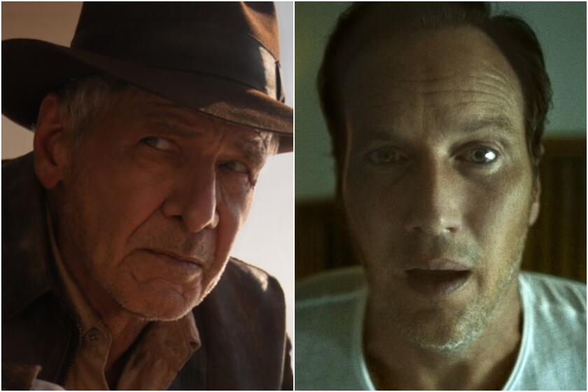 Harrison Ford in "Indiana Jones and the Dial of Destiny," left, and Patrick Wilson in "Insidious: The Red Door."