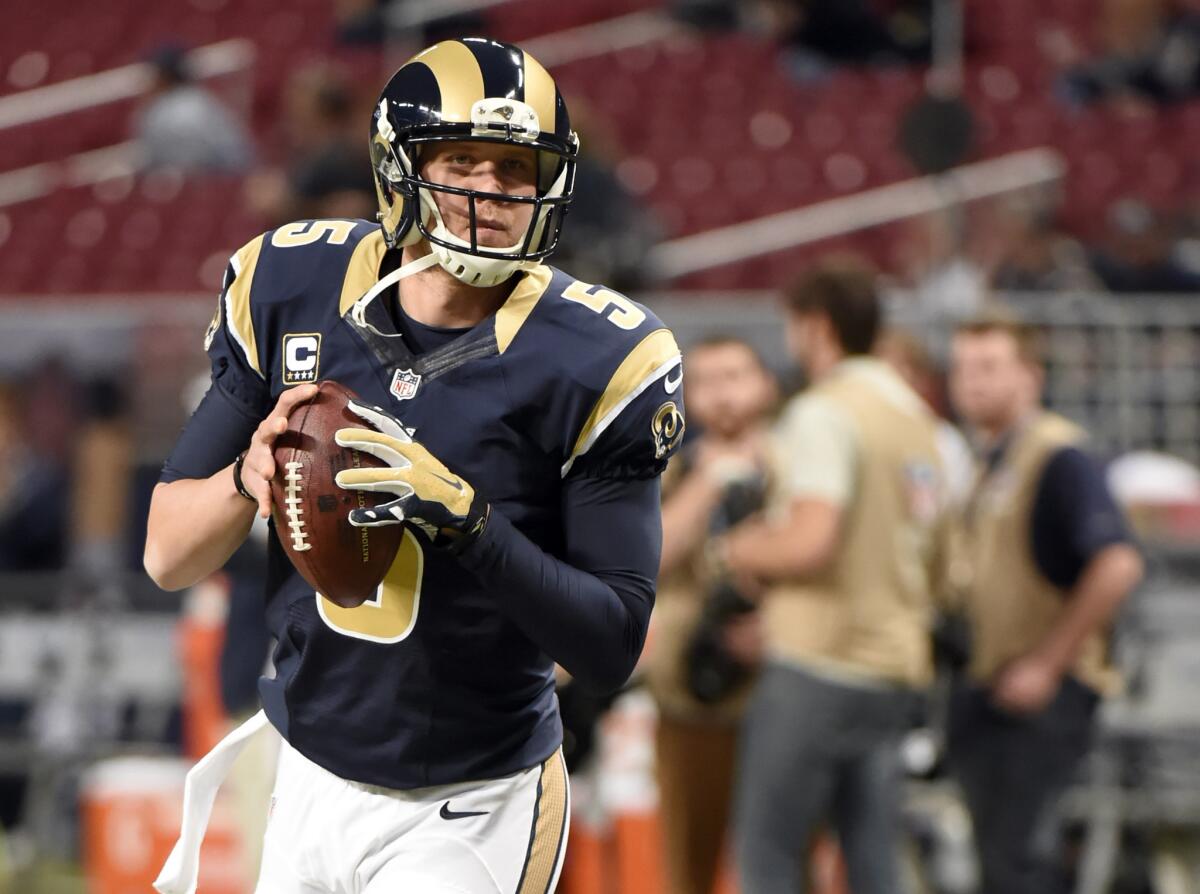 Quarterback Nick Foles was acquired from the Eagles in a trade, but the Rams benched him last season in favor of Case Keenum in mid-November.