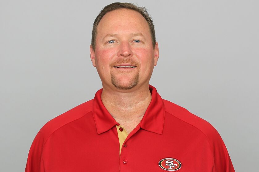 This is a photo of Tim Drevno of the San Francisco 49ers NFL football team.