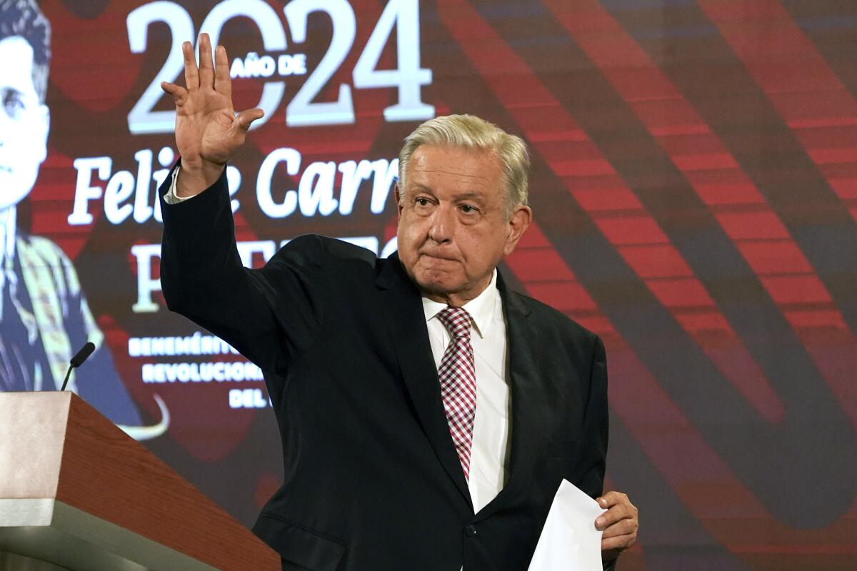 ARCHIVO - El presidente mexicano, Andrés Manuel López Obrador, 