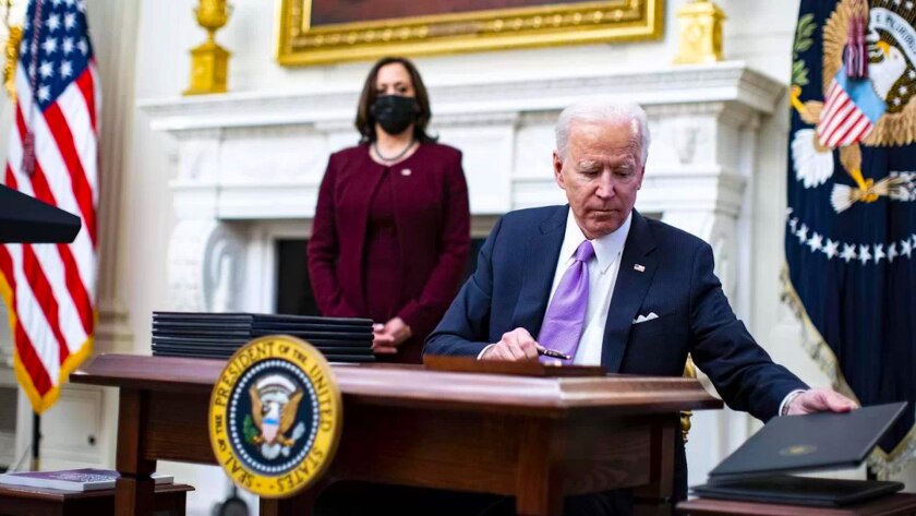 La vicepresidenta de eEUU, Kamala Harris, y el presidente Joe Biden.