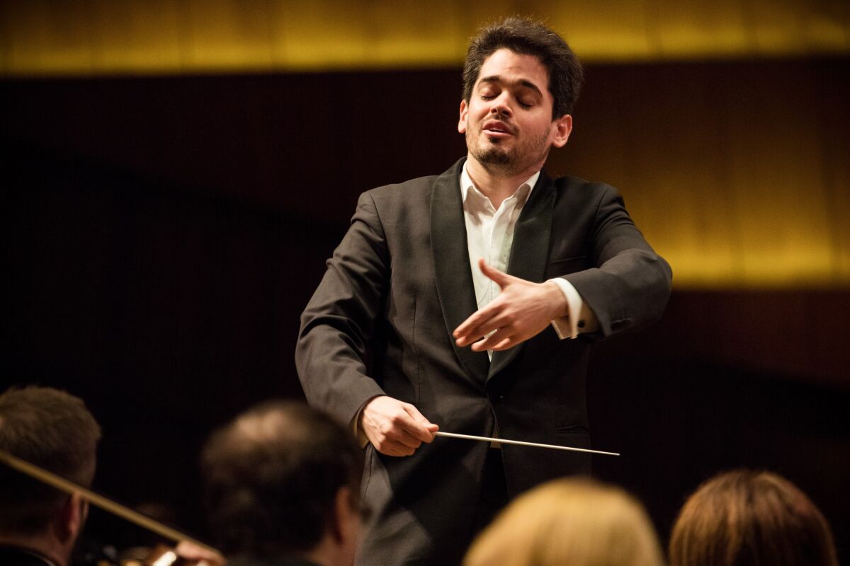 A man conducting